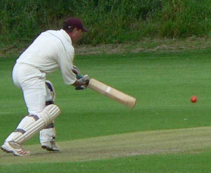 batting - normal vision with red ball